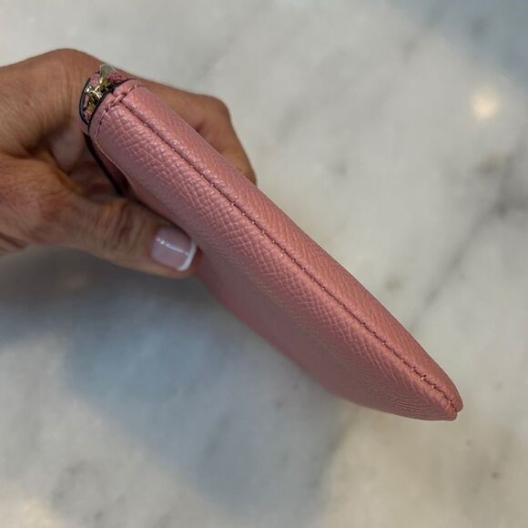 Coach Saffiano Leather Pouch Wristlet - Picture 8 of 13